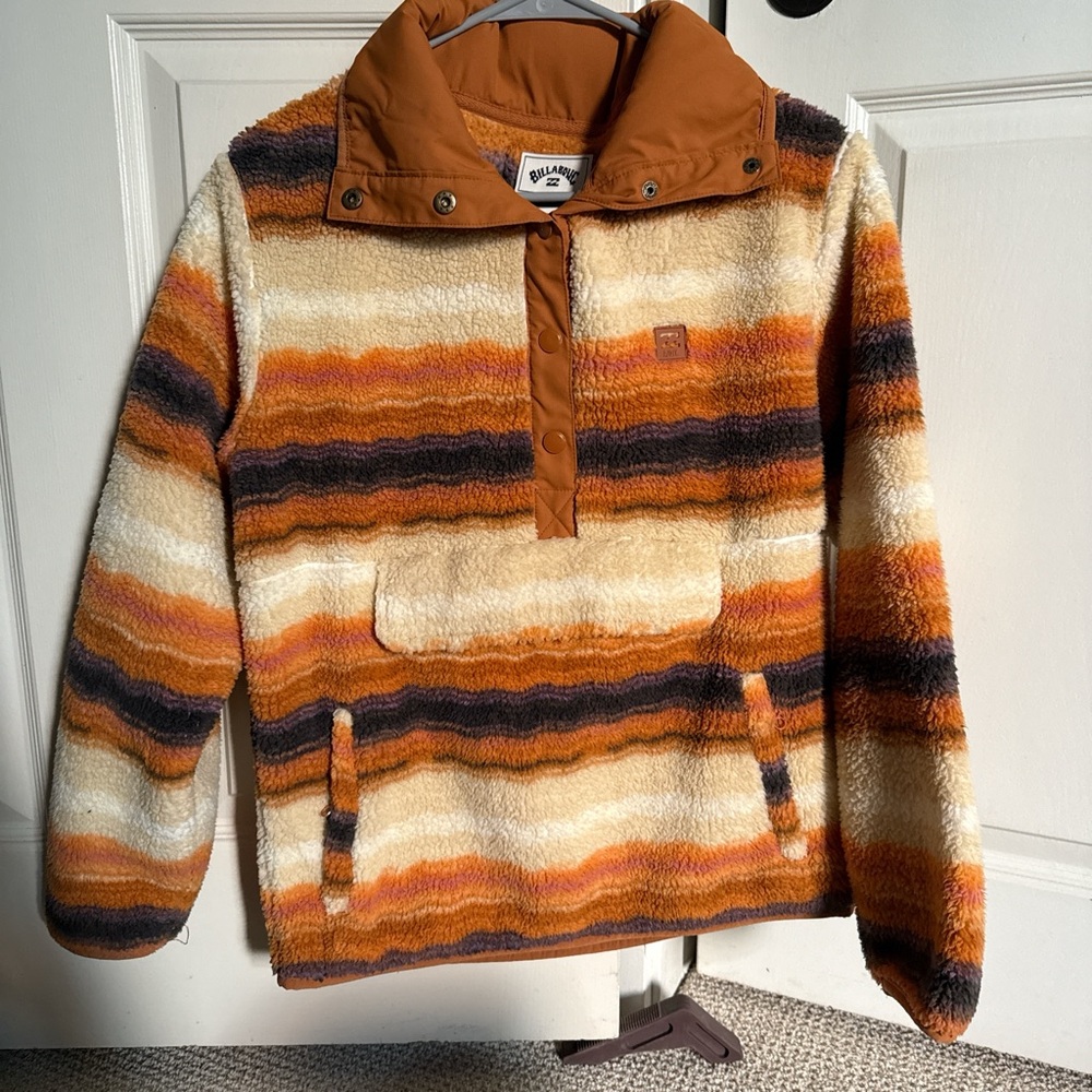 Billabong Orange and Cream Fleece Jacket